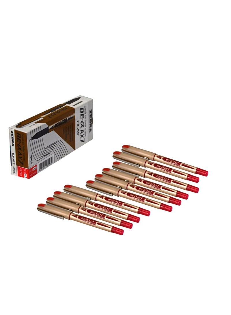 ZEBRA 10-Piece Dry Ink Pen Set Red/Gold 