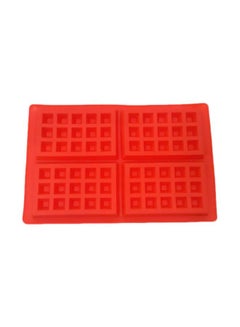 Rectangular Silicone Waffle Mould Red