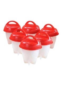 Generic 6-Piece Egg Boiler Mould Set White/Red  - Image 1