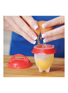 Generic 6-Piece Egg Boiler Mould Set White/Red  - Image 4