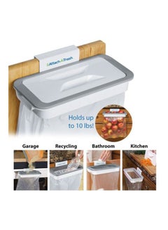 AS SEEN ON TV Attach-A-Trash Hanging Trash Bag Holder White/Grey 28x14cm  - Image 3