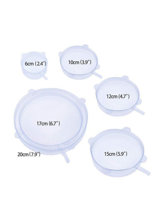 6-Piece Reusable Silicone Lid Set Clear - Image 5