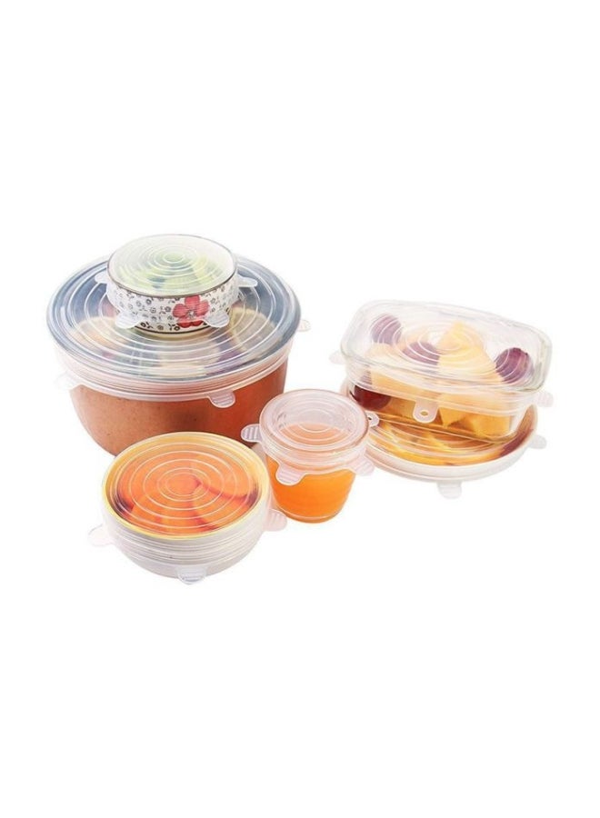 6-Piece Reusable Silicone Lid Set Clear - Image 3