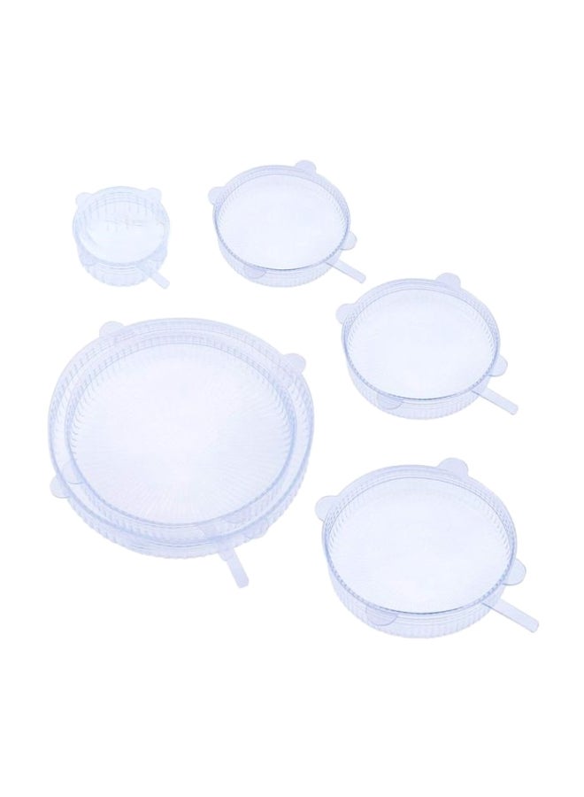 6-Piece Reusable Silicone Lid Set Clear - Image 1