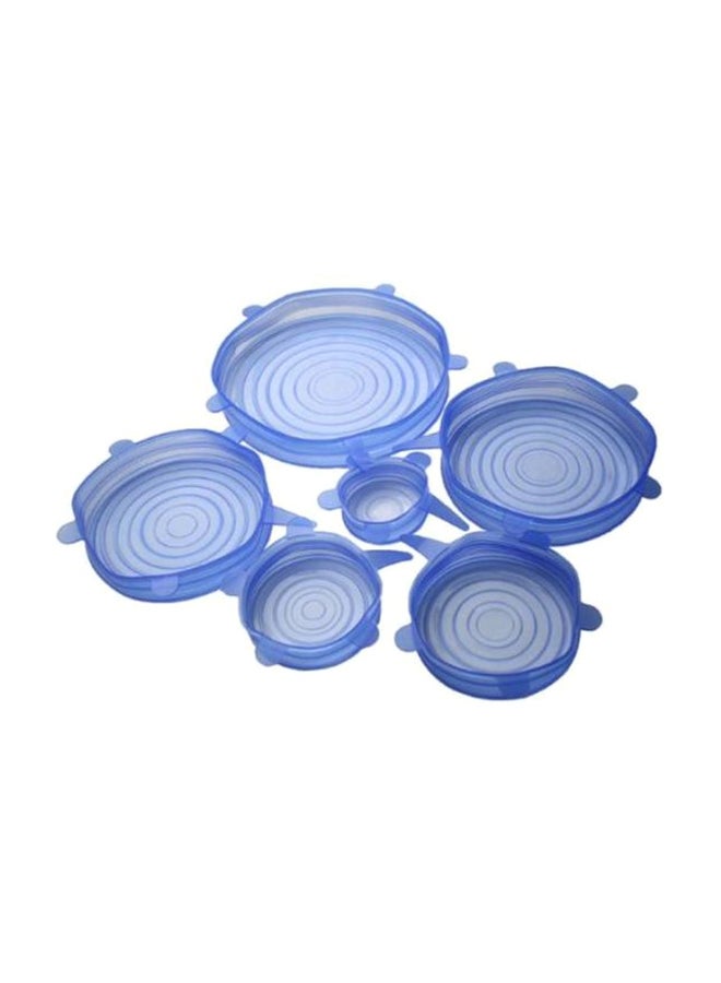 6-Piece Reusable Silicone Lid Set Blue