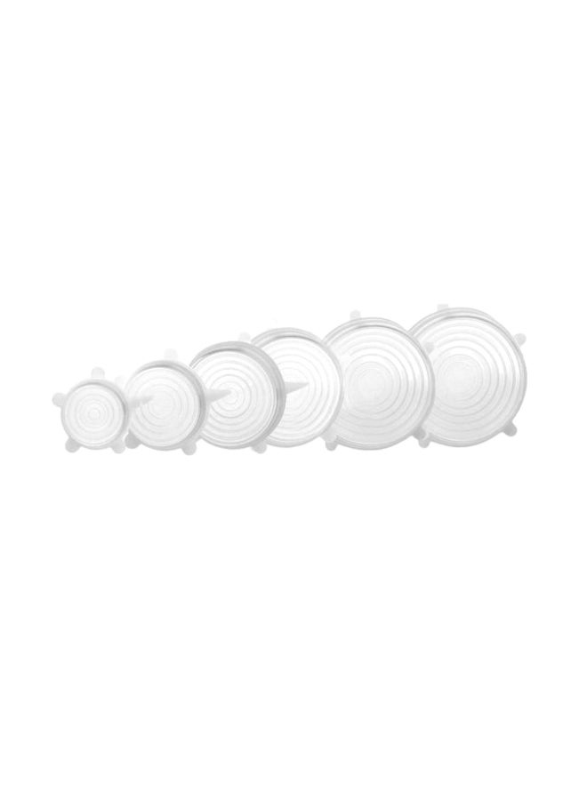 6-Piece Reusable Silicone Lid Set Clear 6-Piece - Image 1