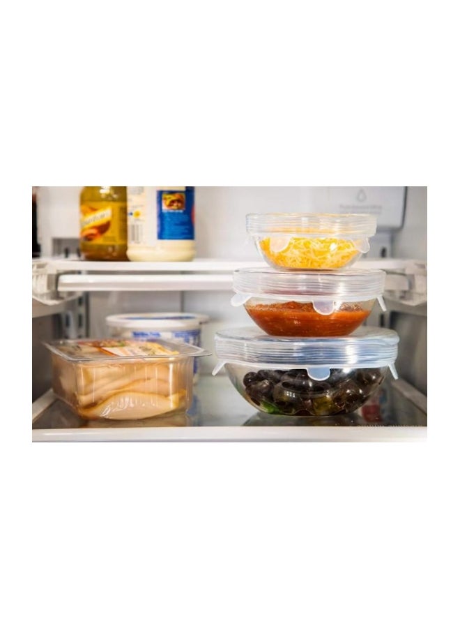 6-Piece Stretchable Silicone Lid Set Clear 6-Piece - Image 5