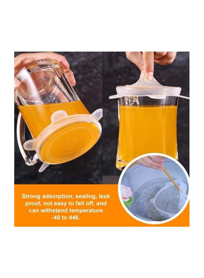 6-Piece Stretchable Silicone Lid Set Clear 6-Piece - Image 2