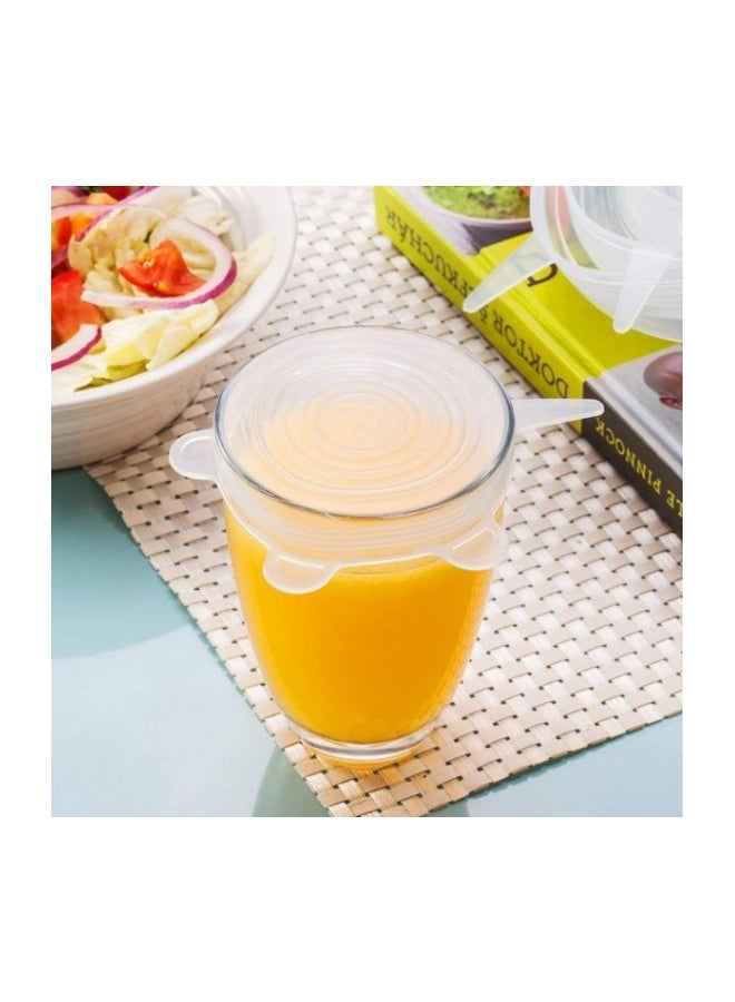 6-Piece Stretchable Silicone Lid Set Clear 6-Piece - Image 4