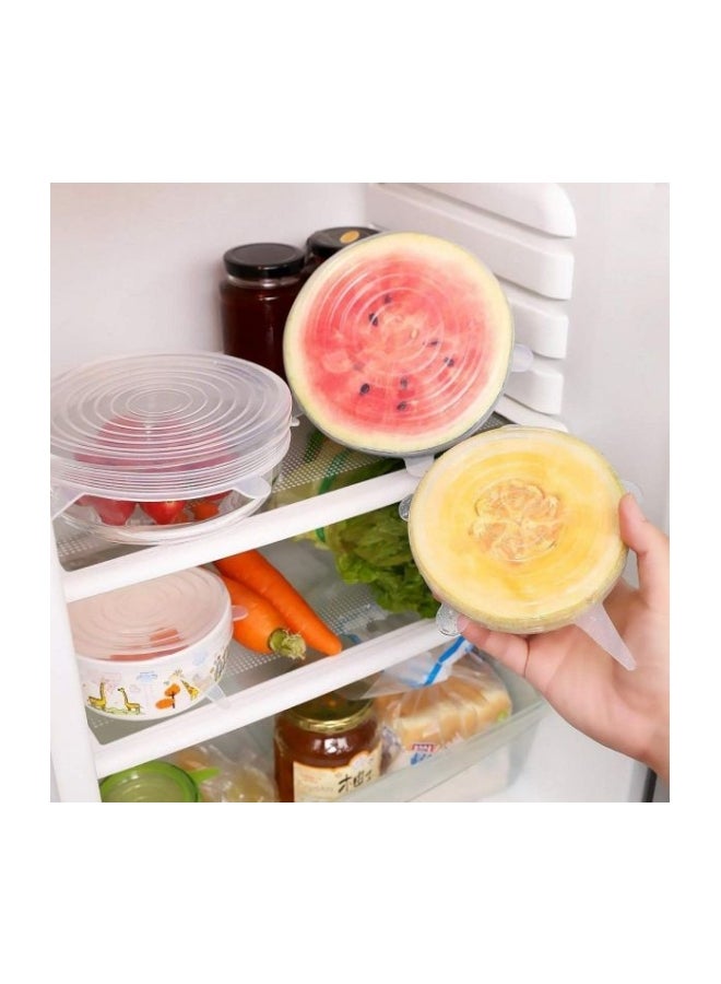 6-Piece Stretchable Silicone Lid Set Clear 6-Piece - Image 3