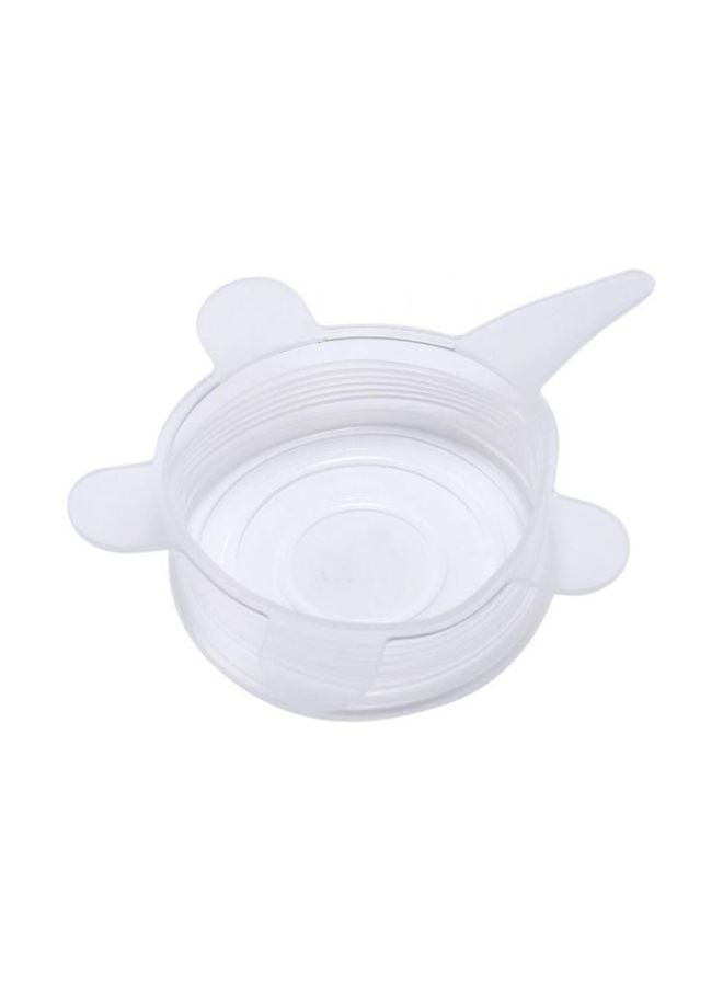 طقم أغطية للطعام مصنوع من السيليكون القابل للتمدد مكون من 6 قطع شفاف 6-Piece - Image 4