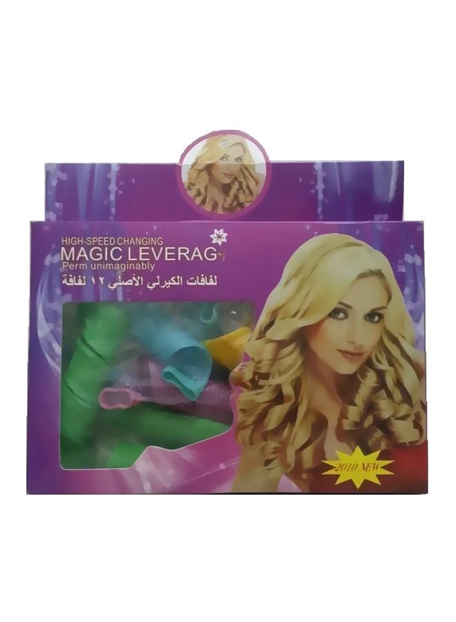 Set Of 4 Curly Hair Roller Set Blue/Green/Pink