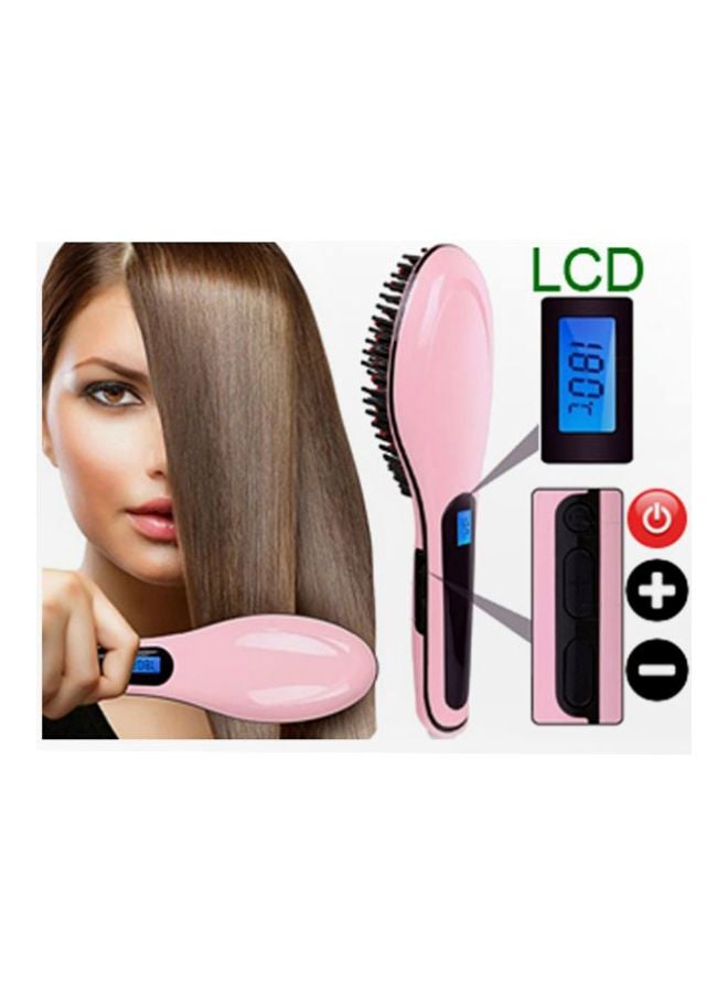 Hair Straightening Brush Pink/Black - Image 3