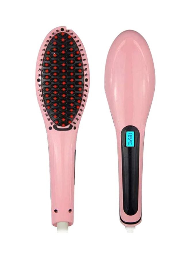 Hair Straightening Brush Pink/Black - Image 1