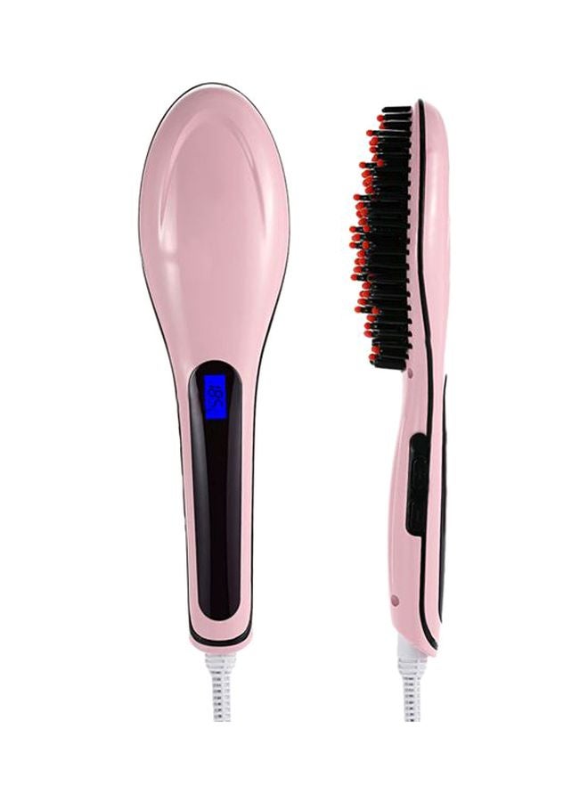 Hair Straightening Brush Pink/Black - Image 2