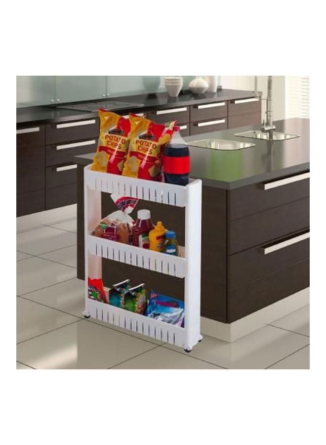 3-Tier Multipurpose Kitchen Rack White 21.7x29inch  - Image 4