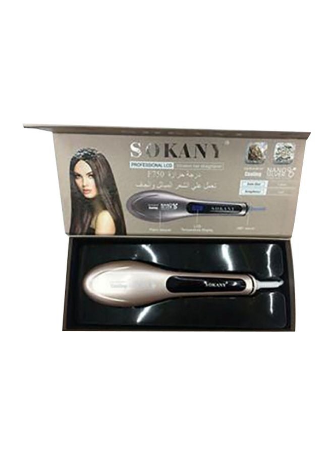 sokany SK-1006 Electric Hair Straightener Comb Brush Gold/Black  - Image 1