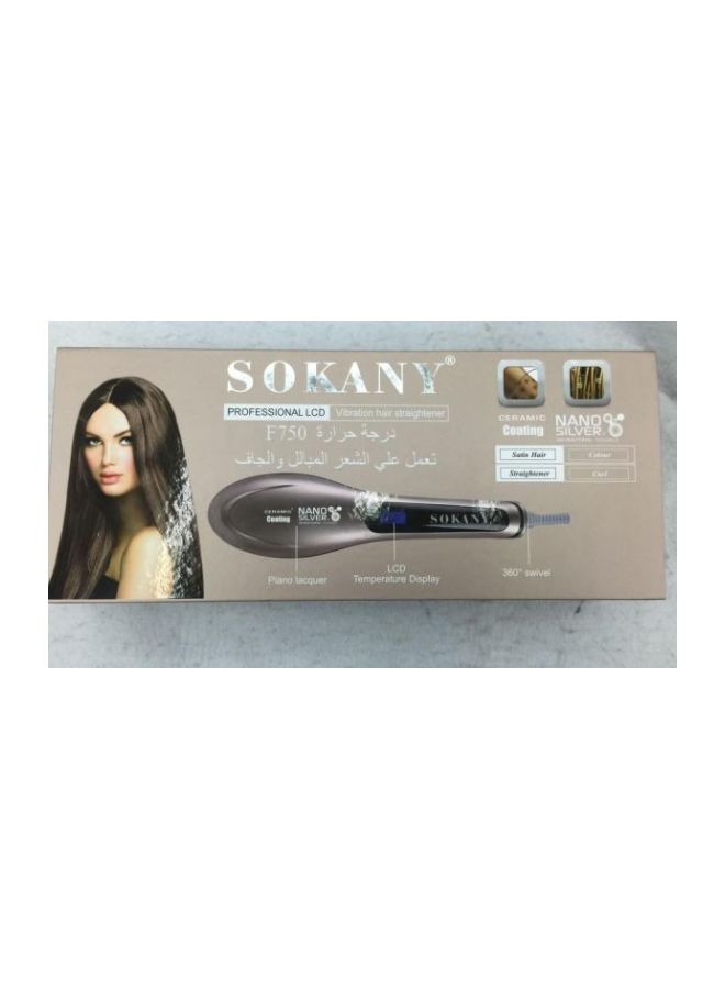 sokany SK-1006 Electric Hair Straightener Comb Brush Gold/Black  - Image 2
