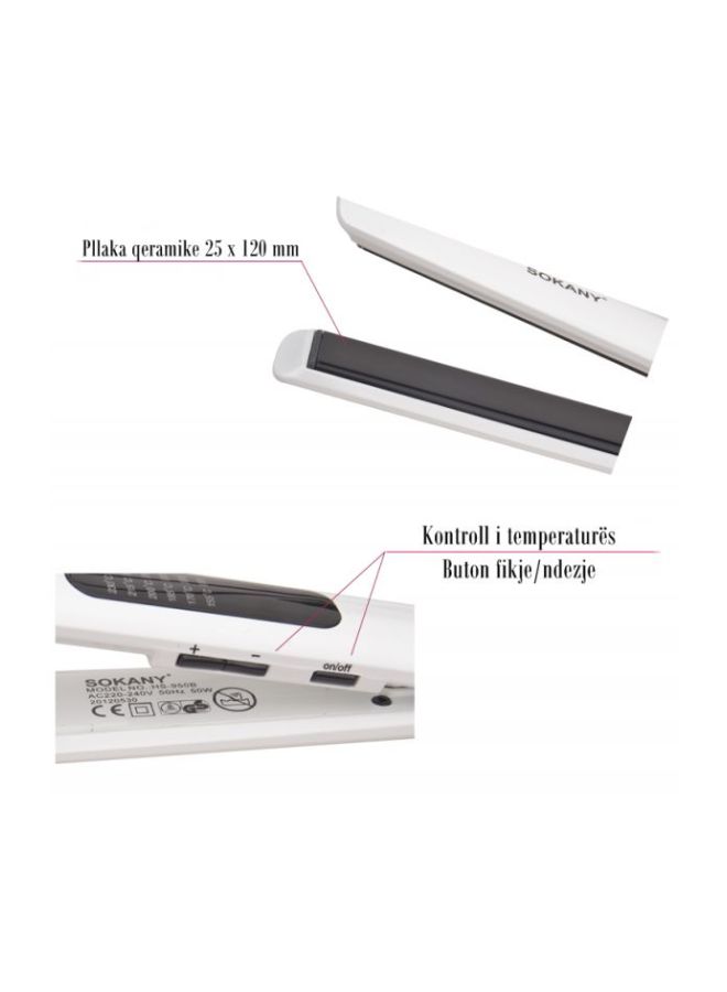 sokany HS-950B Hair Straightener White/Black - Image 3
