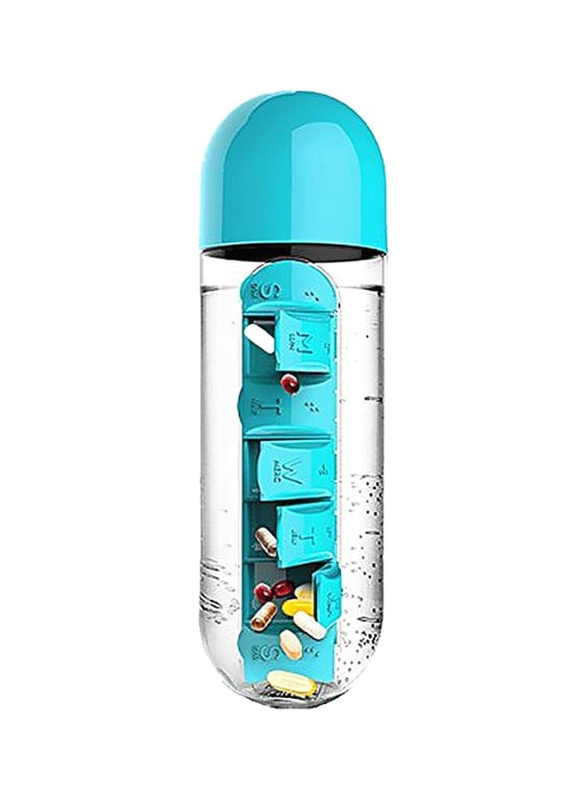 2-In-1 Plastic Water Bottle With Pill Organizer - Image 1