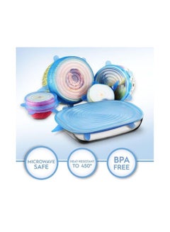 Generic 6-Piece Reusable Stretch Lids Blue  - Image 2