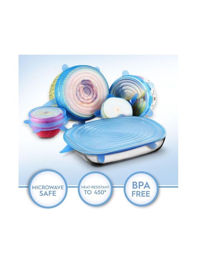 6-Piece Reusable Stretch Lids Blue  - Image 2