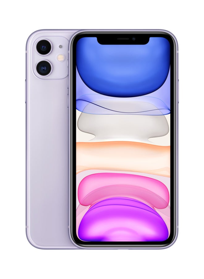 ابل  هاتف آيفون 11 مع تطبيق فيس تايم بذاكرة داخلية سعة 128جيجابايت ويدعم تقنية 4G LTE بلون أرجواني - نسخة الإمارات العربية المتحدة - Image 1