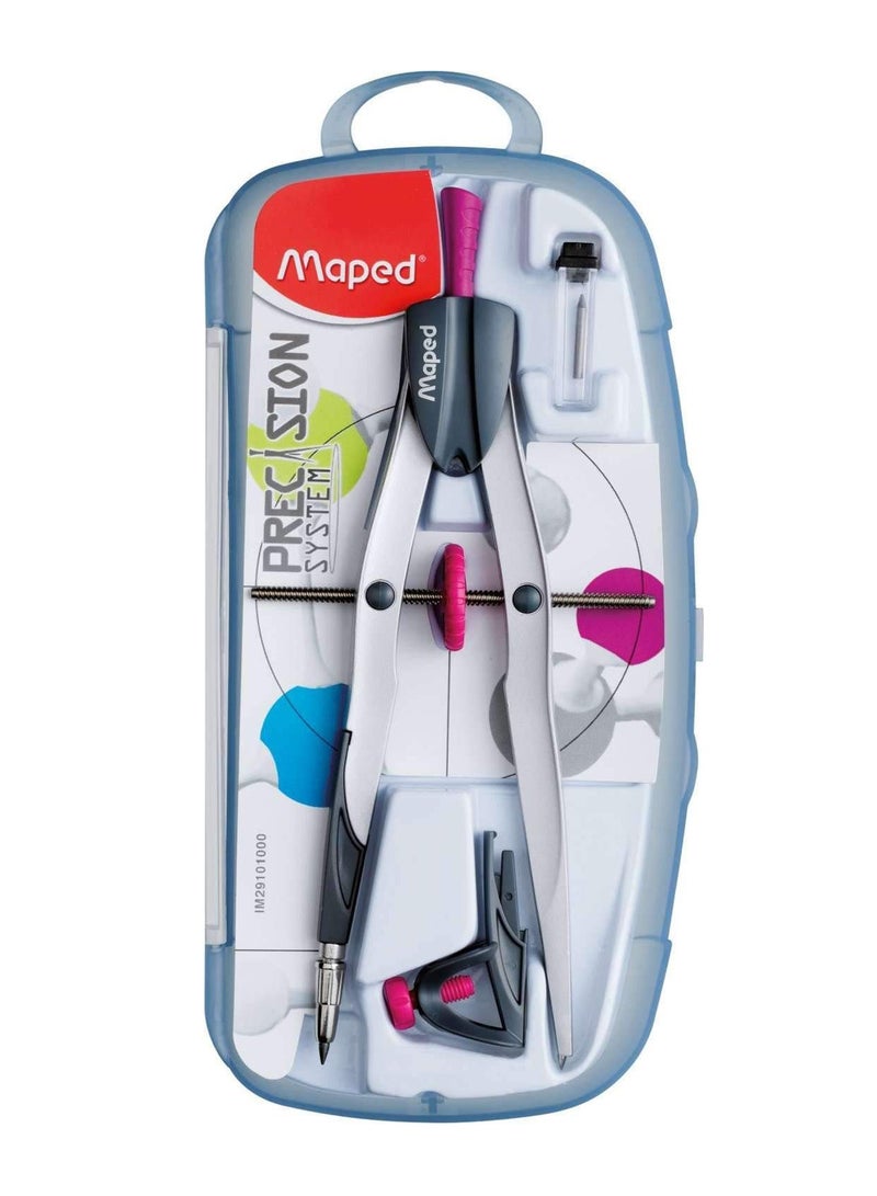 3-Piece Bow Precision Compass Set Black/Pink/Silver