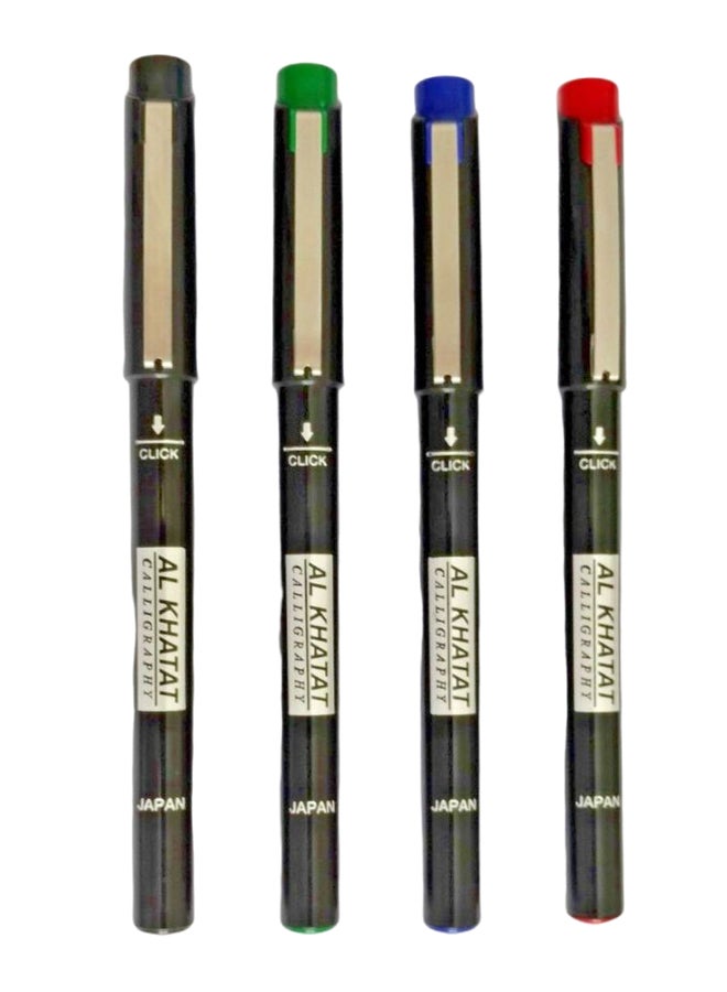 الخطاط طقم أقلام زخرفة الخطوط مكون من 4 قطع متعدد الألوان