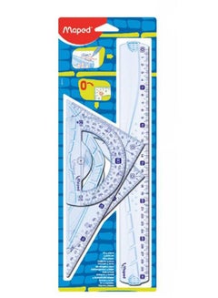 4-Piece Geometry Maxi Ruler Set Clear - v1568340605/N29810608A_1