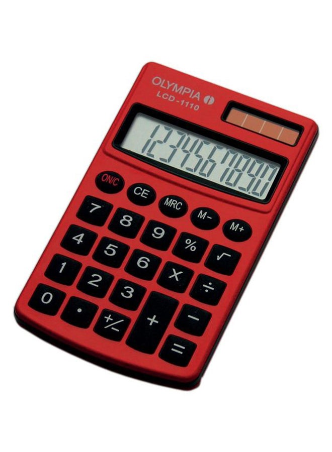 10-Digit Pocket Calculator Red/Black
