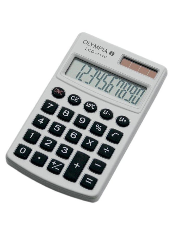 10-Digit Pocket Calculator White/Black