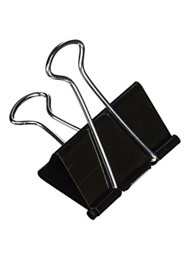MAK 12-Piece Double Binder Clip Set Black/Silver