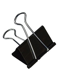 MAK 12-Piece Double Binder Clip Set Black/Silver 