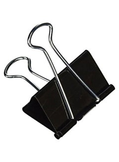 MAK 12-Piece Double Binder Clip Set Black/Silver 