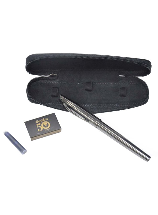 Ball Pen With Pen Holder Black/Silver