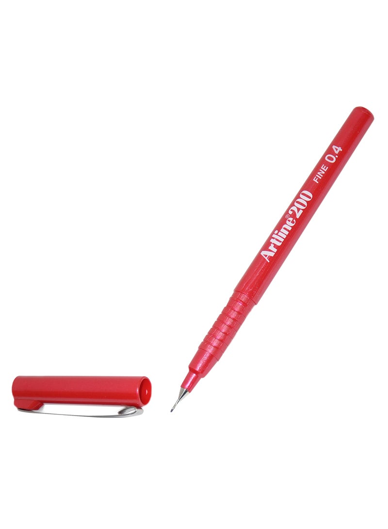 Artline 12-Piece Fineliner Pen Set Red/Silver  - Image 2