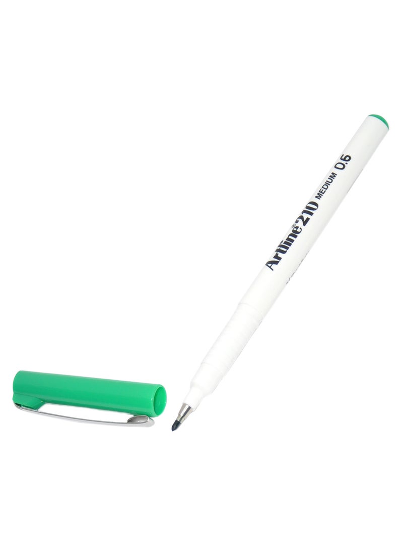 آرت لاين طقم أقلام رفيعة الخط من 12 قطع أبيض/أخضر - Image 2