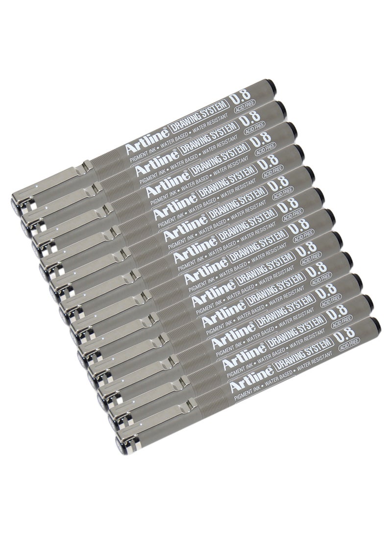 Artline 12-Piece Fineliner Pen Set Grey/Silver  - Image 1