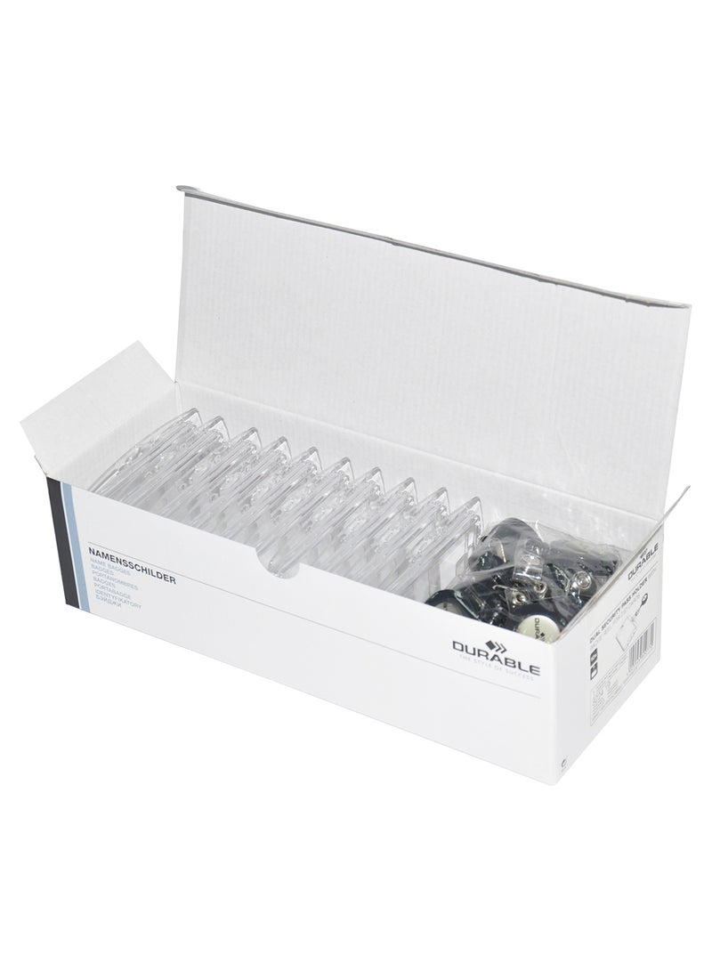 Durable 10-Piece Dual Security Pass Badge Holder Set Clear/Black - Image 2