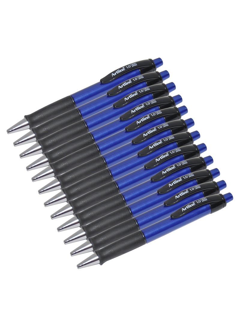 Artline - 12-Piece Ball Pen Set Blue/Black - Image 1