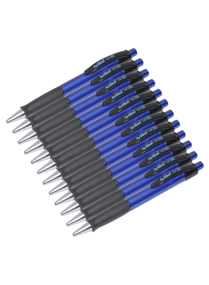 Artline - 12-Piece Ball Pen Set Blue/Black - Image 1