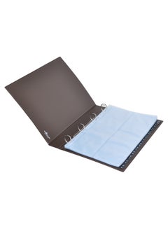 Durable A4 Size Business Card Ring Binder With Index Brown/Clear  - Image 1