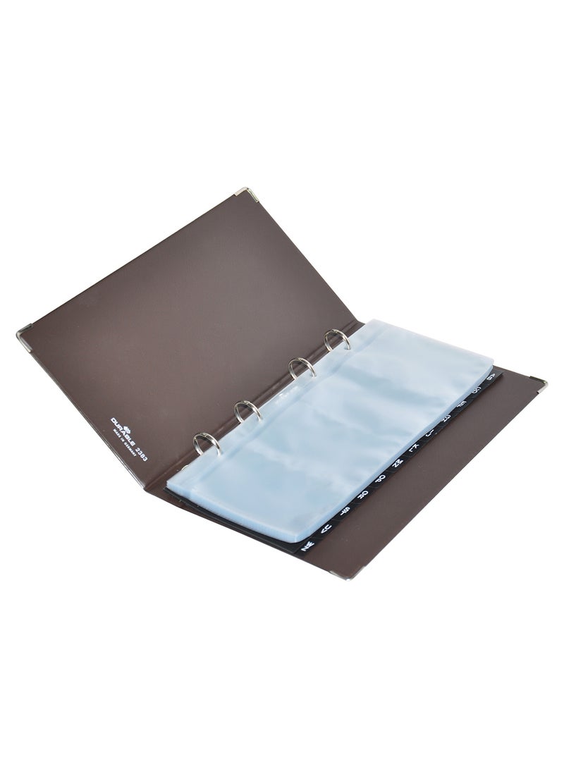 Durable - A4 Size Name Card Holder With Ring Brown/Clear - Image 1