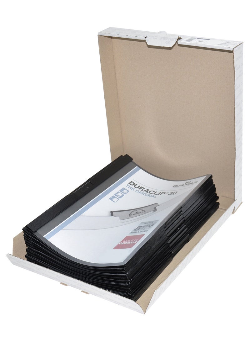 Durable 25-Piece A4 Size Duraclip File Set Black/Clear - Image 2