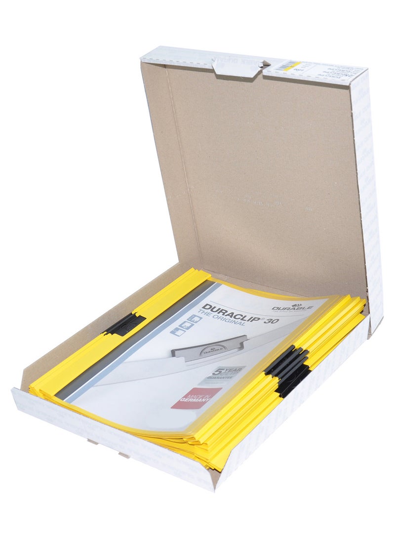 Durable 25-Piece A4 Size Duraclip File Set Yellow/Clear - Image 2