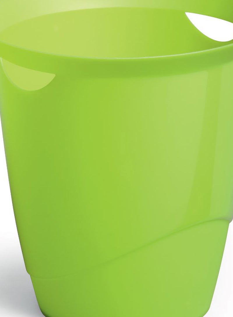 Durable Waste Bin Basket With Handy Handle Green - Image 2