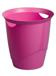 Durable Waste Bin Basket With Handy Handle Pink  - Image 1