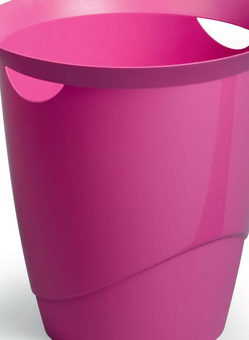 Durable Waste Bin Basket With Handy Handle Pink - Image 2