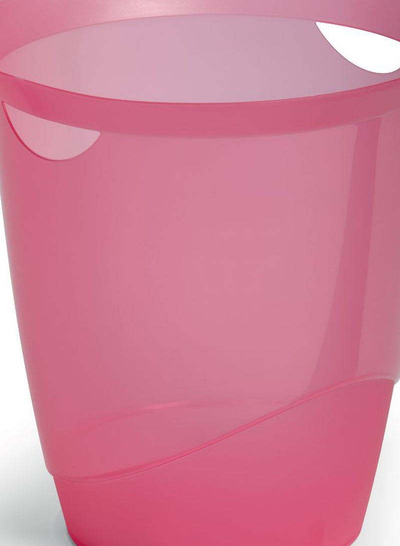 Durable Waste Bin Basket With Handy Handle Pink - Image 2
